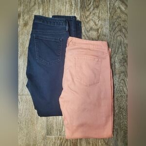Jessica Simpson Navy and Coral Skinny Jeans Set